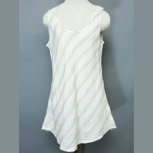 Flax Women's linen tank top NWOT white brown